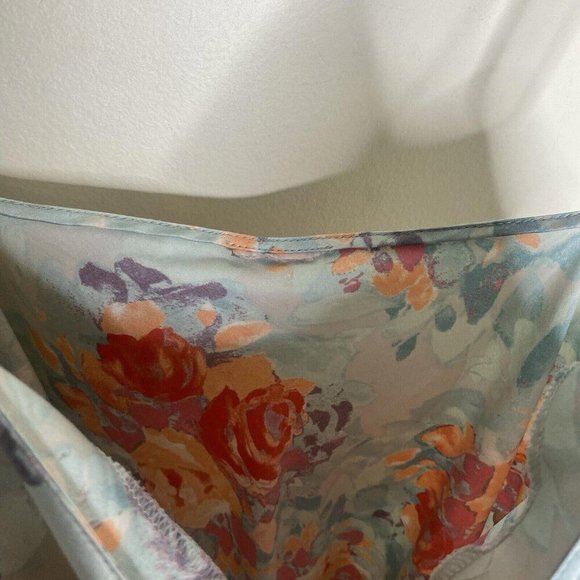 Unbranded Blue Multicolor Floral Nightgown Slip Lingerie Midi Dress Medium - Picture 8 of 12